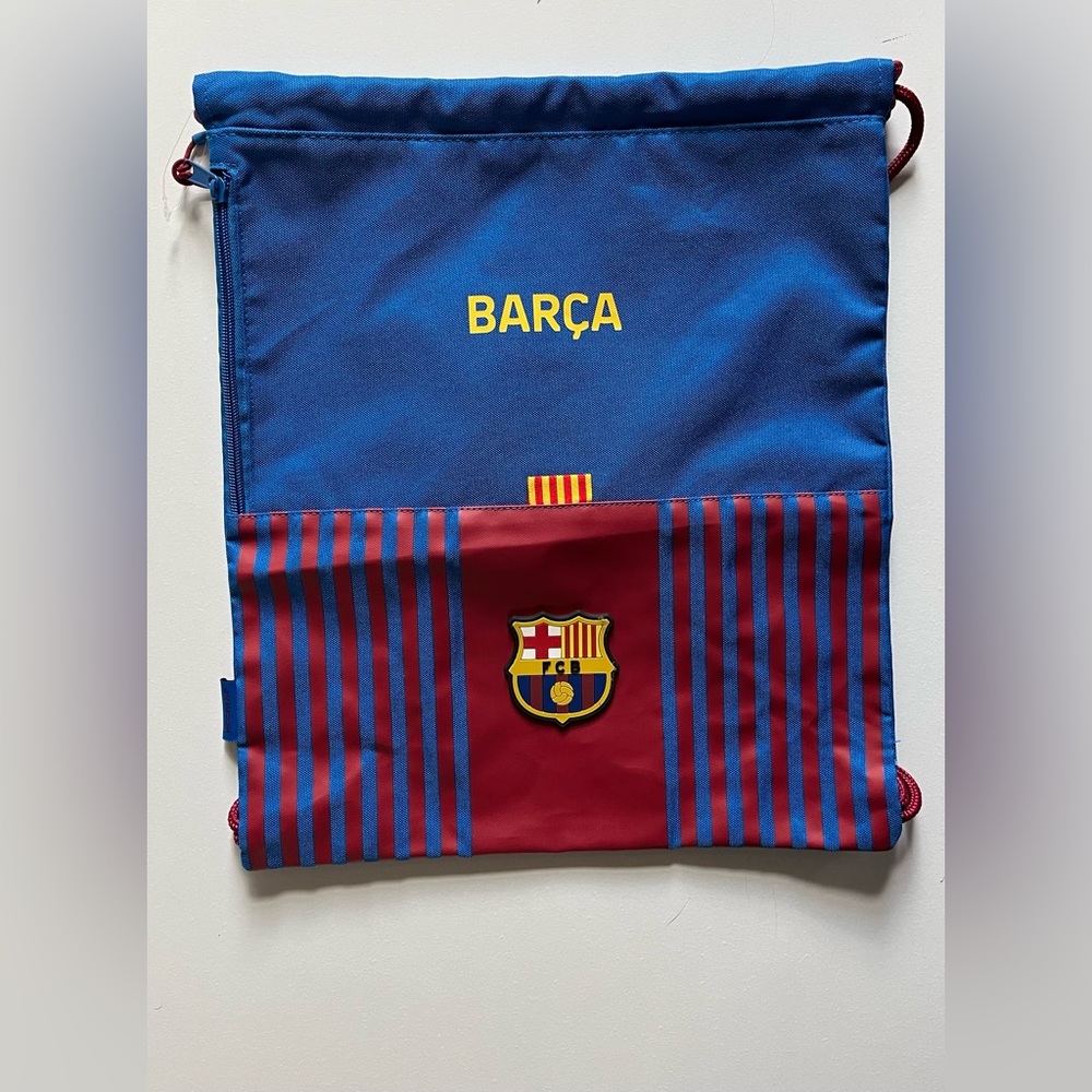 New DOUBLE CARRY-ALL F.C. Barcelona Red Navy Blue bag with front zipper pocket